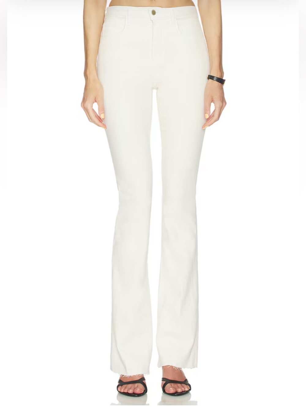 Revolve L'AGENCE Ruth High Rise Straight Jean in blanq White size 29 stretch
